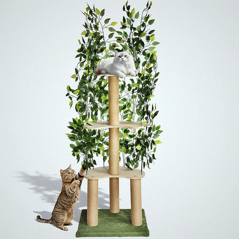 Kratzbaum Stabil Katzenkratzbaum Kletterbaum für Katzen Katzenmöbel groß 150cm