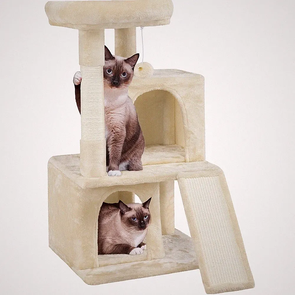 Kratzbaum Stabil Kletterbaum Katzenkratzbaum Katzenmöbel Spielbaum für Katzen