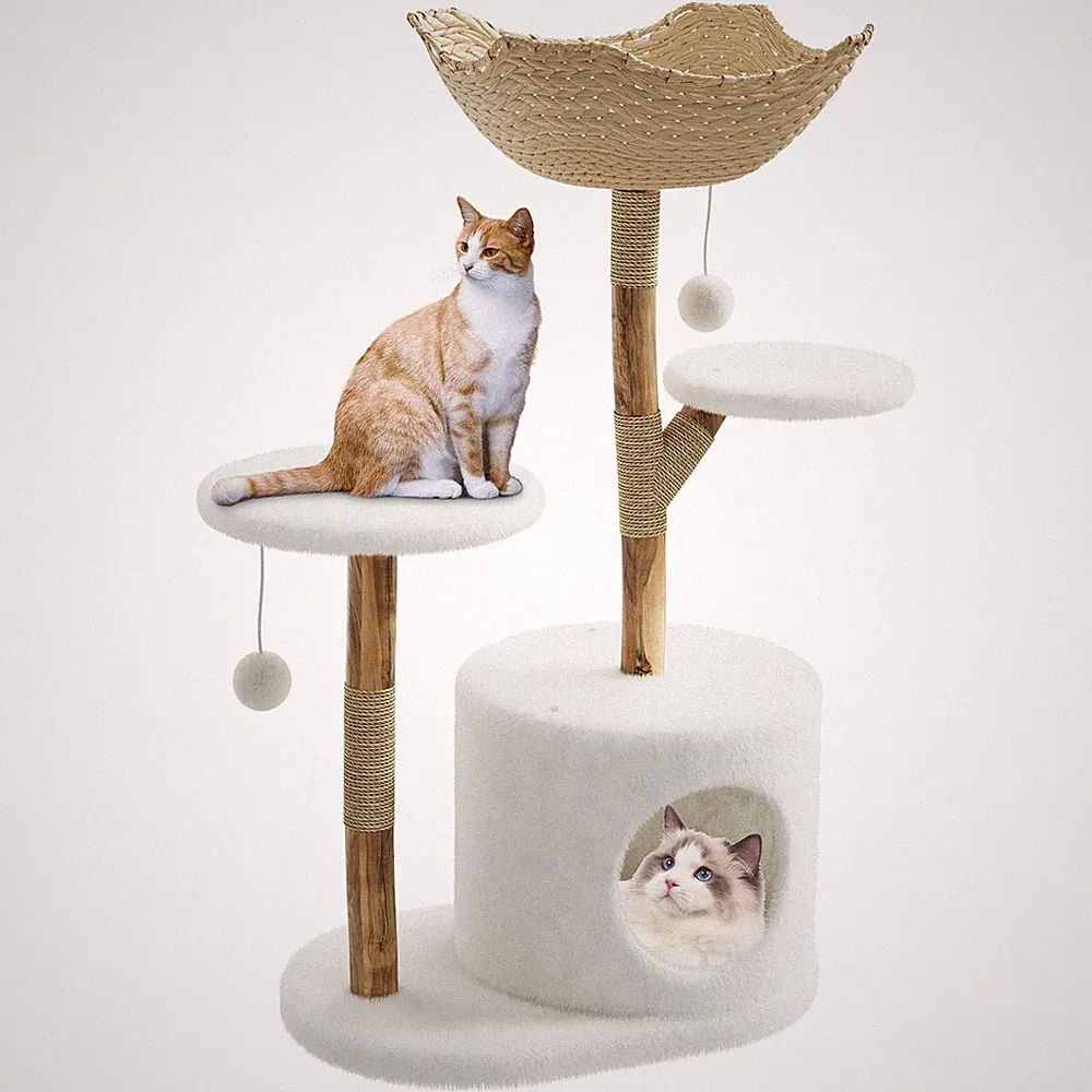 Kratzbaum XL 110 cm deckenhoch Katzenkratzbaum stabiler Katzenbaum Kletterbaum