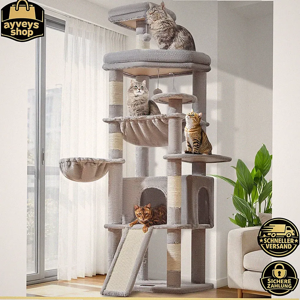 Kratzbaum XXL 183cm Großer Katzenbaum für Große Katzen MS045W Katzenmöbel