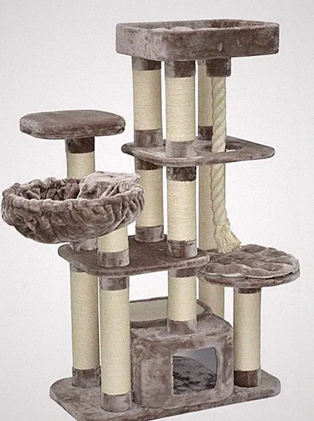Kratzbaum XXL Katzenbaum Katzenkratzbaum Kletterbaum Memphis braun 157x85x50 cm