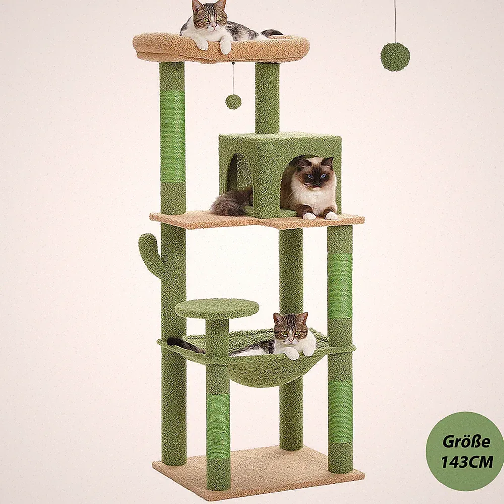 Kratzbaum XXL Katzenbaum Katzenkratzbaum Kletterbaum Spielbaum für Katzen 143cm