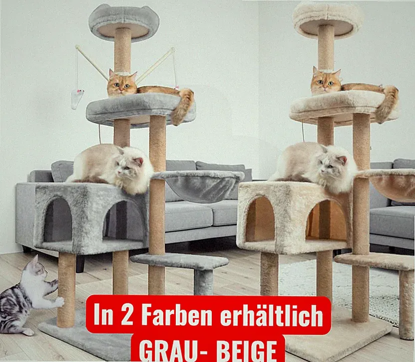 Kratzbaum XXL Katzenbaum Sisal gro8ee Katzen Kletterbaum 145 cm Katzenkratzbaum.