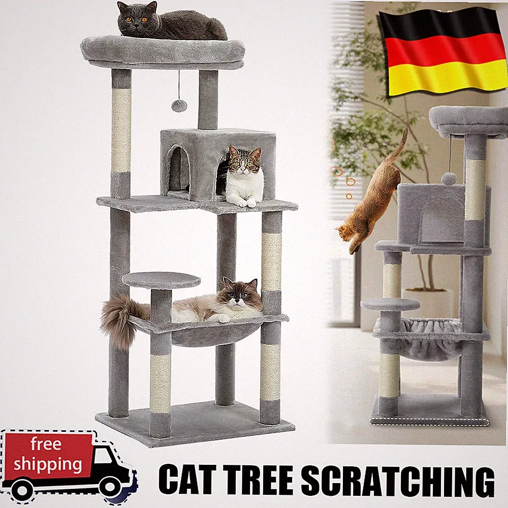 Kratzbaum XXL Katzenbaum Sisal große Katzen Kletterbaum 143 cm Katzenkratzbaum