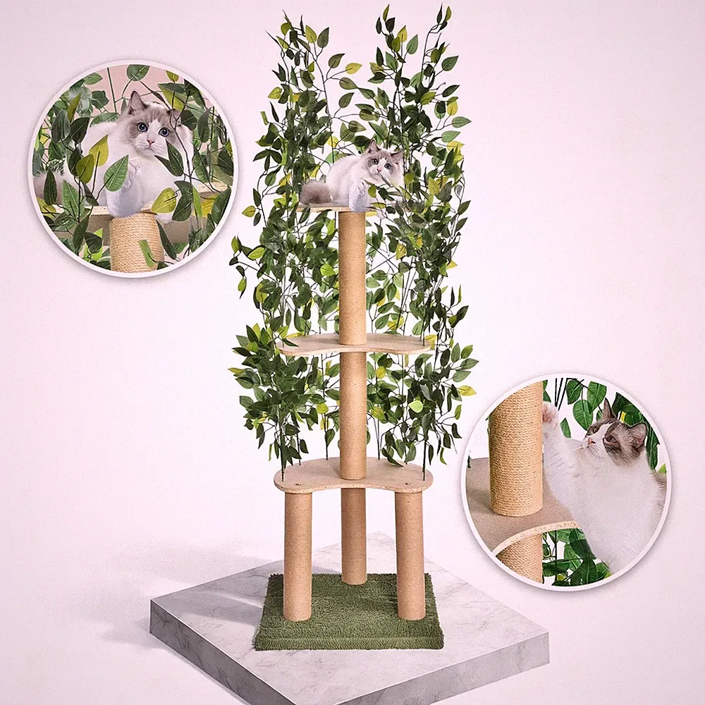 Kratzbaum XXL Katzenbaum Sisal große Katzen Kletterbaum 150 cm Katzenkratzbaum