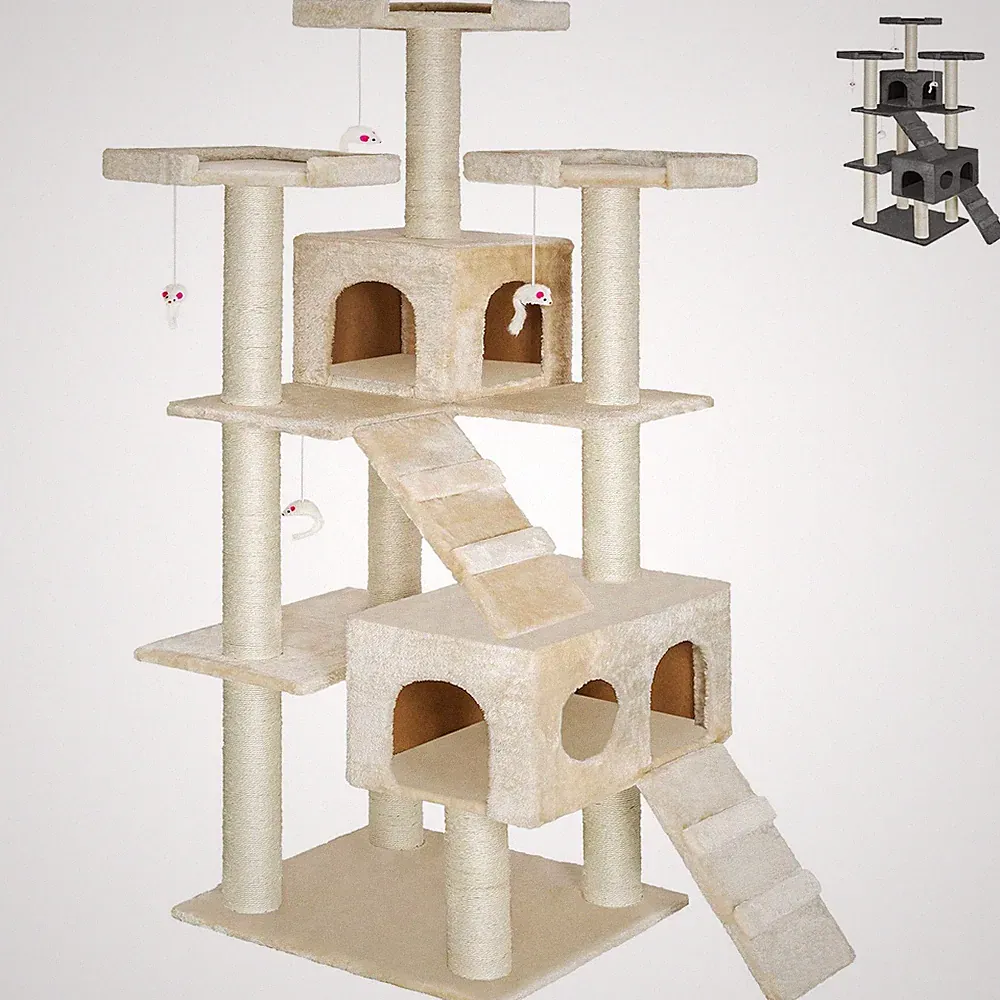Kratzbaum XXL Katzenbaum Sisal große Katzen Kletterbaum 186 cm Katzenkratzbaum