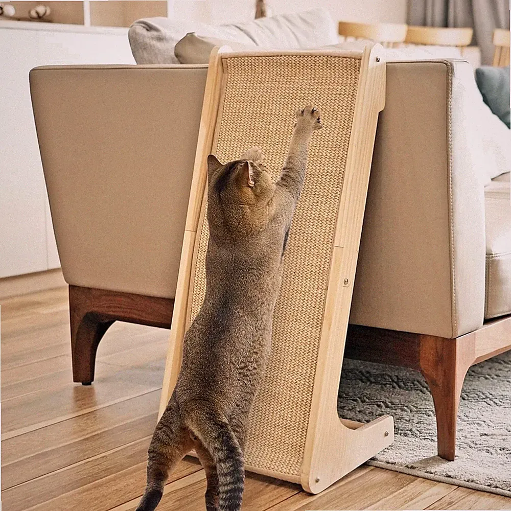 Kratzbrett für Katzen, L-förmiger Sisal Kratzbaum 68 cm hoch, Wand- und Ecken...