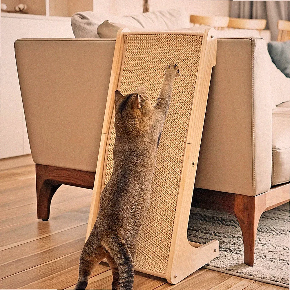 Kratzbrett Katze, 68 cm Hohe Lförmiger Sisal Kratzsäule, DualUse Kratzpads fü...