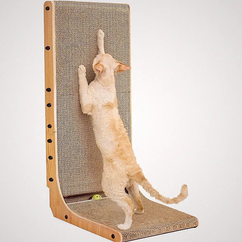 Kratzbrett Katze L Form 81cm Wandkratzbaum Kratzmöbel Spielzeug groß