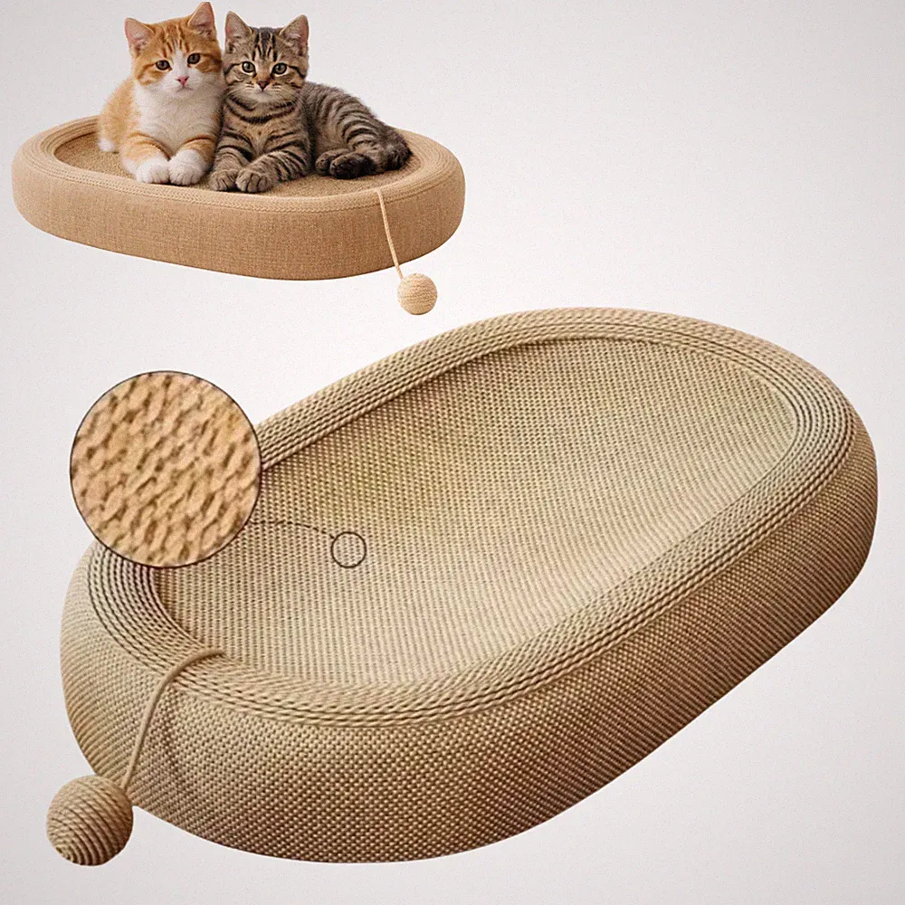 Kratzbrett Katzenkratzbaum Kratzpappe Liege Katzenbett Pappe Spielzeug Ball 65cm