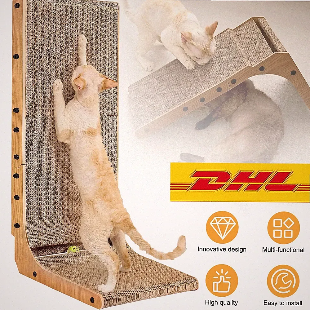Kratzbrett Kratzpappe für Katzen Katzenspielzeug Kratzbaum Kratzmöbel L-Förmig