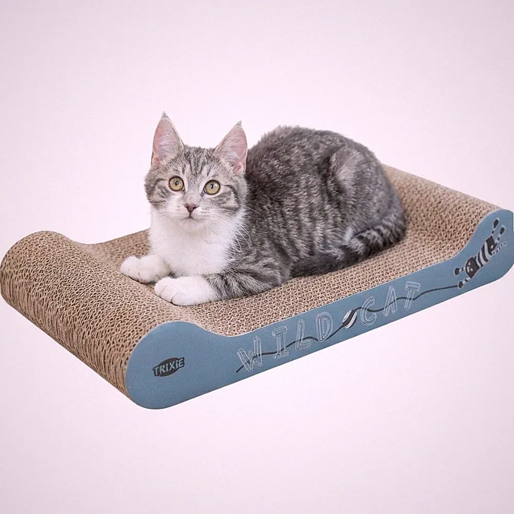 Kratzpappe Wild Cat Kratzbrett für Katzen aus stabiler Wellpappe mit Katzenminze