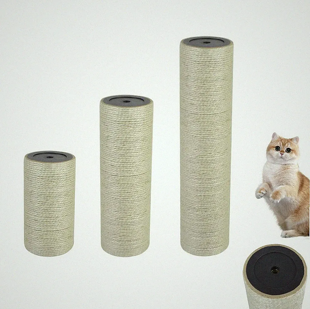 Kratzsäule Beige Sisalstamm Kratzstamm Katzen Kratzbaum Ersatz-Kratzsäule