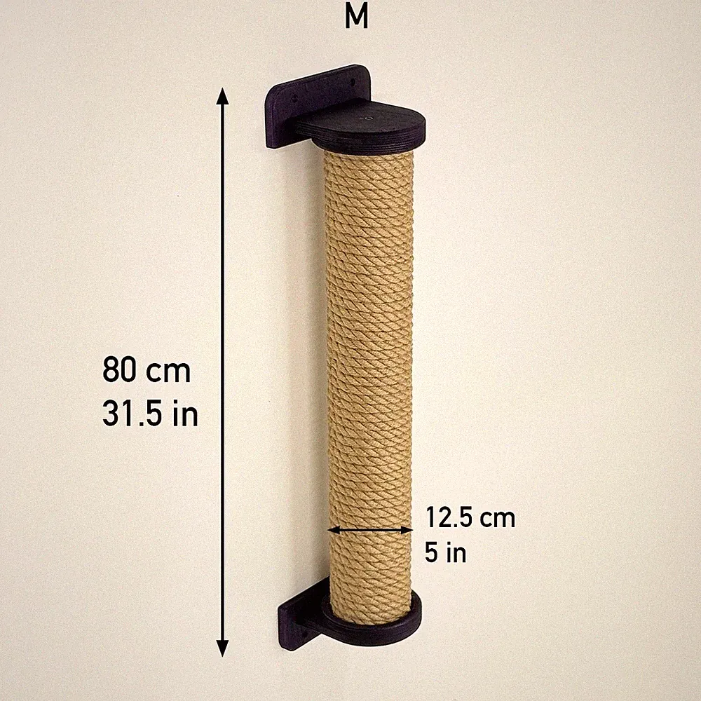 Kratzsäule für Katzen Kitten aus Strapazierfähig Jute + Dübel– Kratzbaum M 80 cm