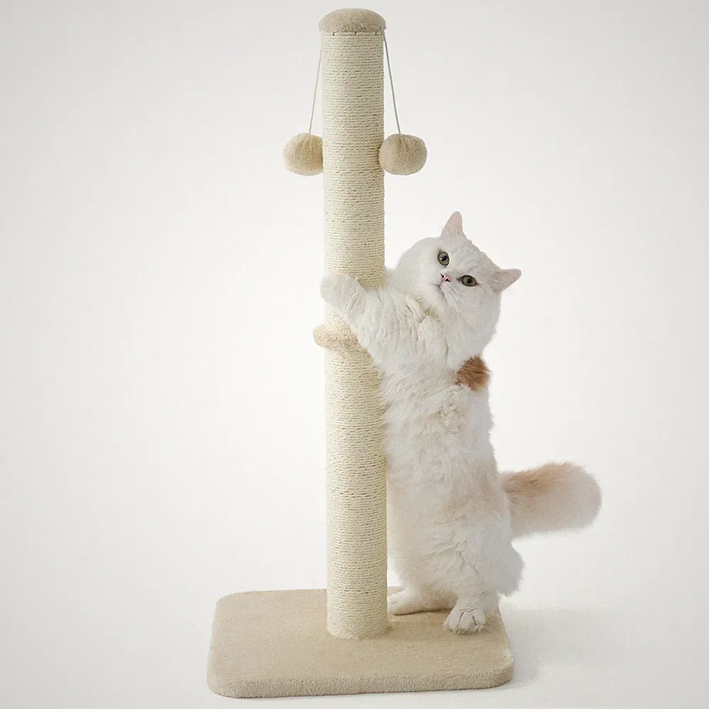 Kratzsäule Katzen Indoor Sisal Kratzbaum Plüsch Klettern 40x40x86cm Stabilität