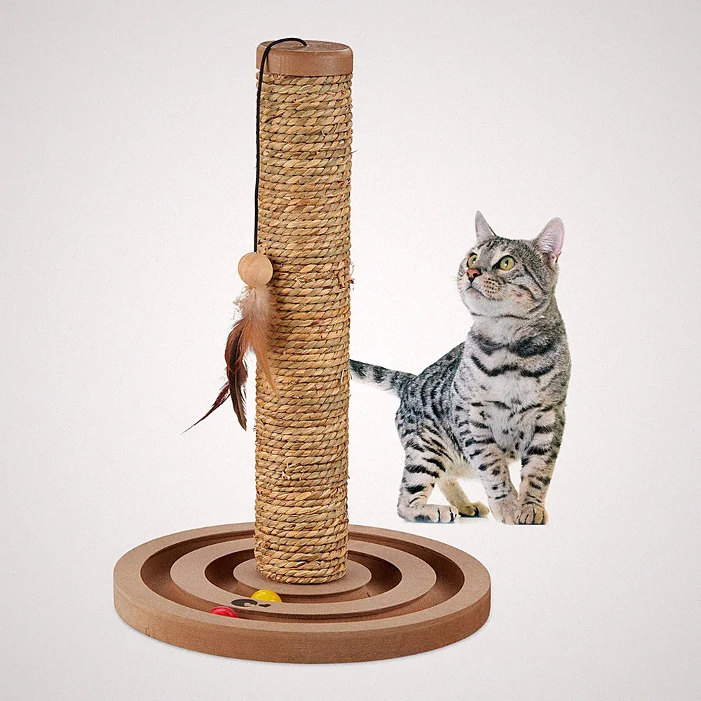 Kratzsäule Kratzbaum für Katzen Katzenkratzmöbel Kratzstamm mit Spielzeug