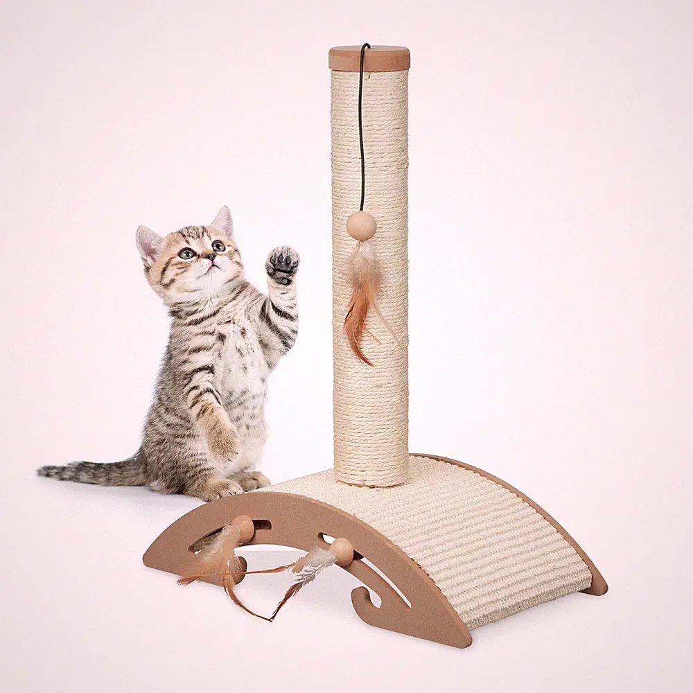Kratzsäule Kratzbaum Katzenkratzmöbel Kratzstange Kratzturm interaktiv MDF