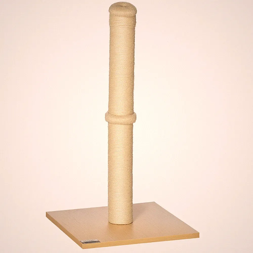 Kratzsäule Kratzbaum Kratzstamm mit Ball 60 cm Spanplatte Sisal Beige+Eiche