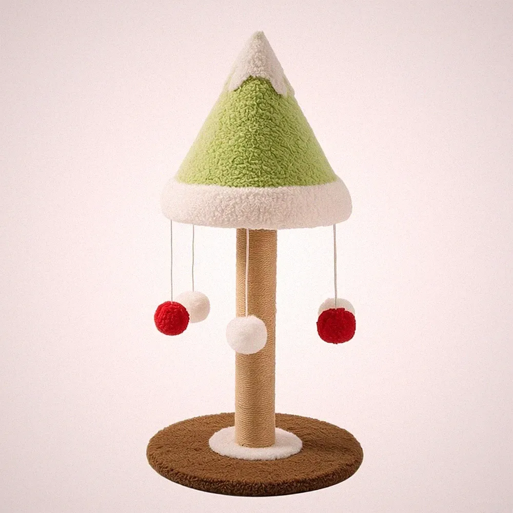Kratzsäule mit spielbällen platzsparend katzenbaum kompakt für katzen