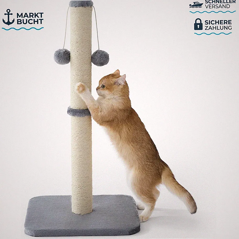 Kratzsäule Mittelgroß für Katzen Indoor 36x36x74cm Katzenmöbel Spielzeug