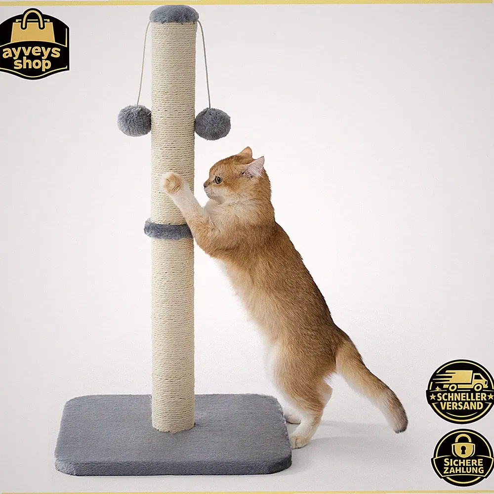 Kratzsäule Mittelgroß für Katzen Indoor 36x36x74cm Katzenmöbel Spielzeug