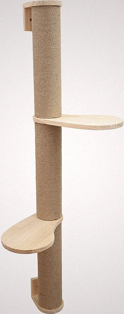 Kratzsäule Timber, Kratzbaum, Natur, 127cm, Massivholz, Jute, Katzen, inkl. W...