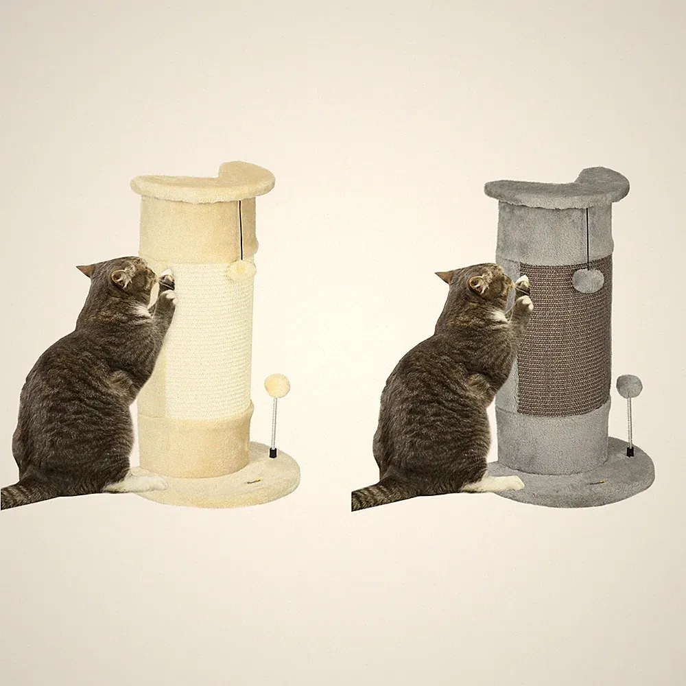 Kratzstamm, 58cm Kratzsäule für Katzen, Katzenkratzbaum mit Kratzball