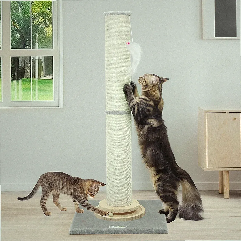Kratzstamm XXL 2in1 90/50 cm – Stabiler Kratzsäule, Sisal, interaktives