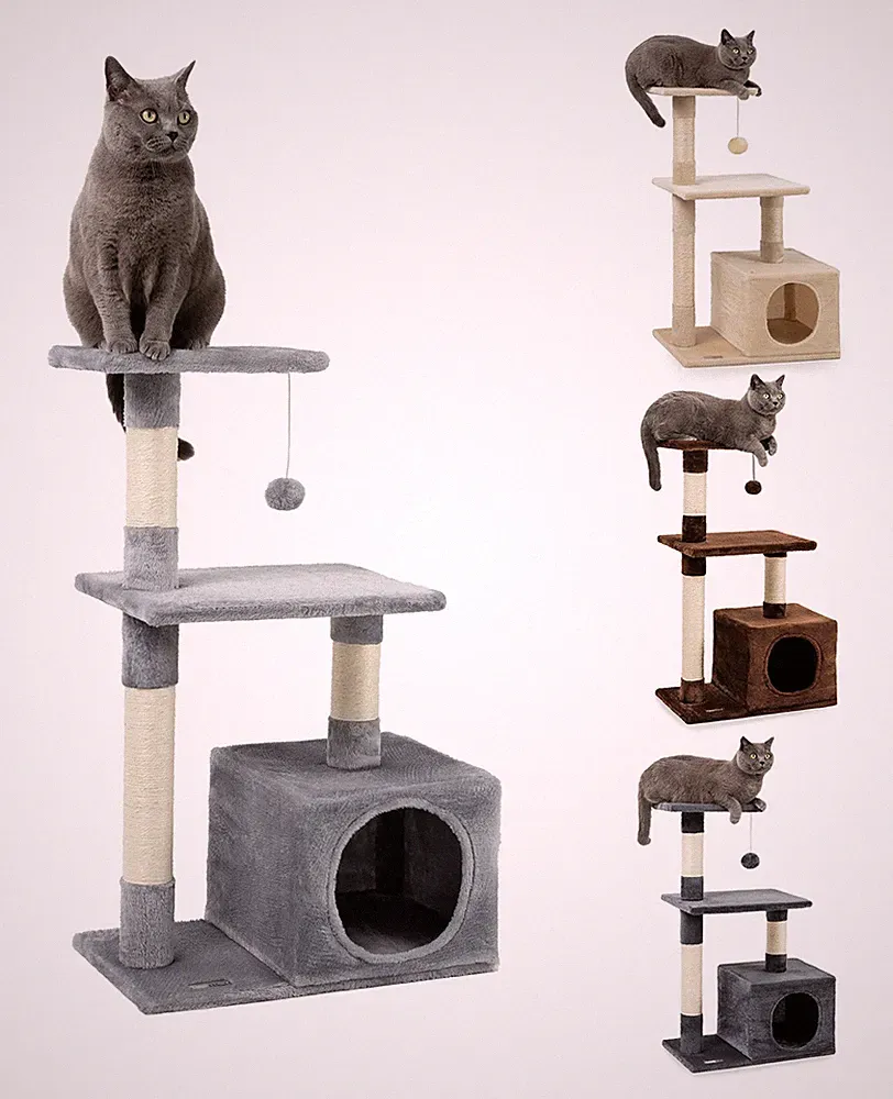 lionto Kratzbaum Kletterbaum Katzenkratzbaum Katzenbaum 85 cm diverse Farben