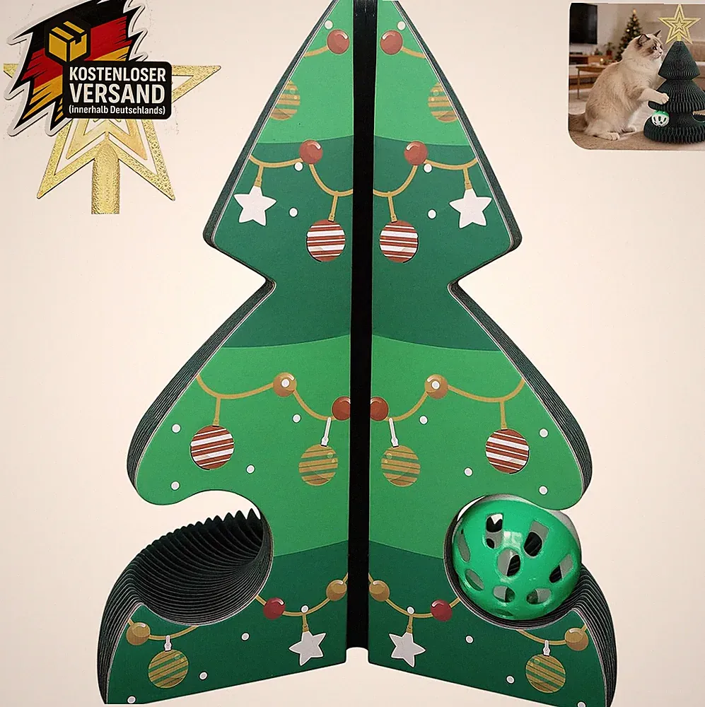 Magic Organ Kratzbrett Katze Weihnachtsbaum Form, Faltbares Kratzpappe Katzenspi