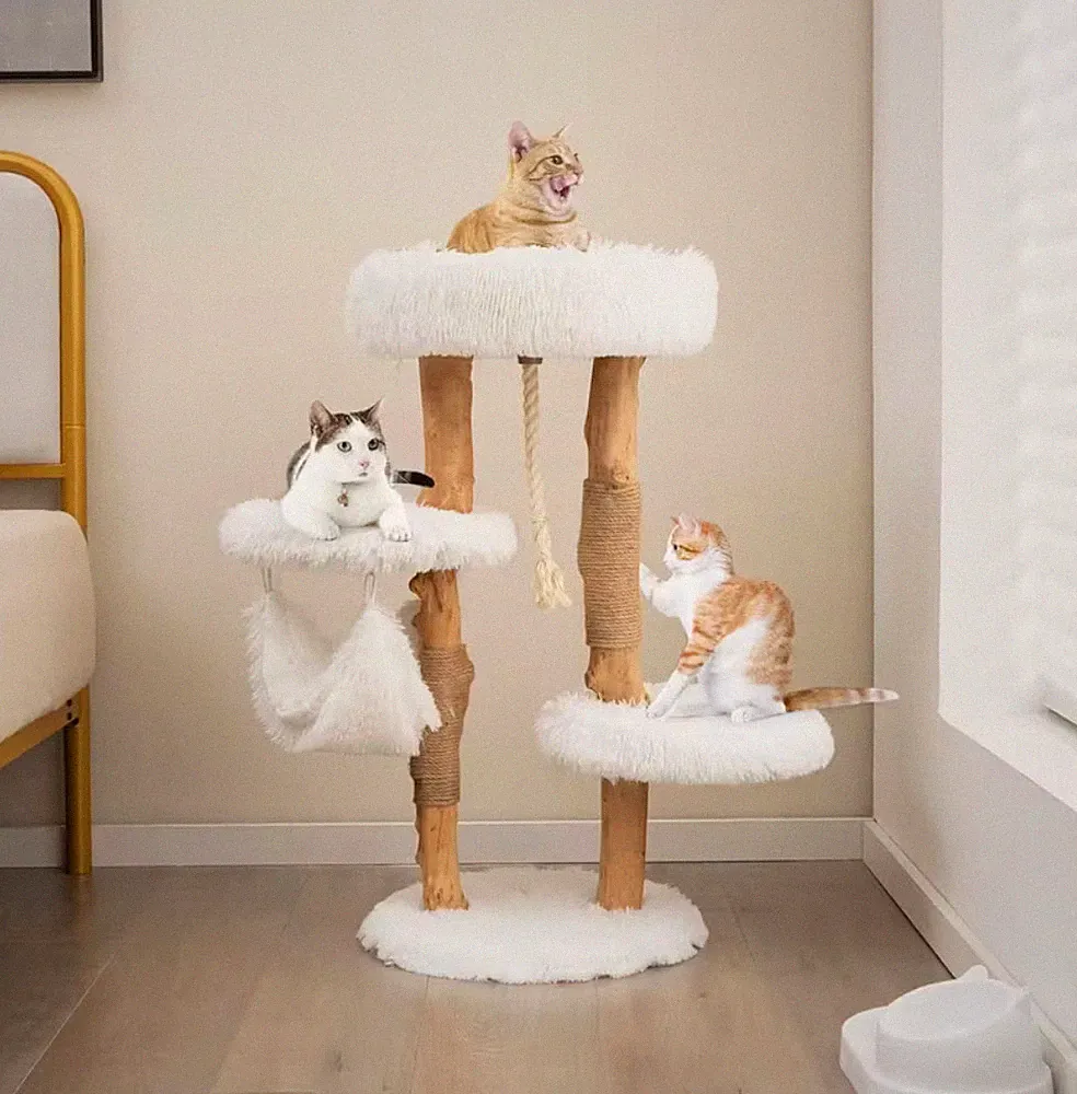 Mehrschichtiger Katzenbaum, Massivholz Kratzbaum, Kratzbäume, Katzenmöbel, Katze