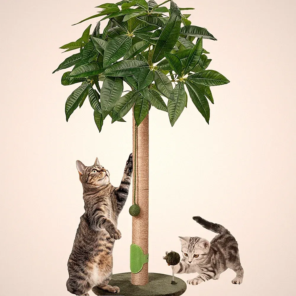 Meowoou Kratzsäule Katzen Kratzbaum Sisalseil 84 cm inkl Spielball