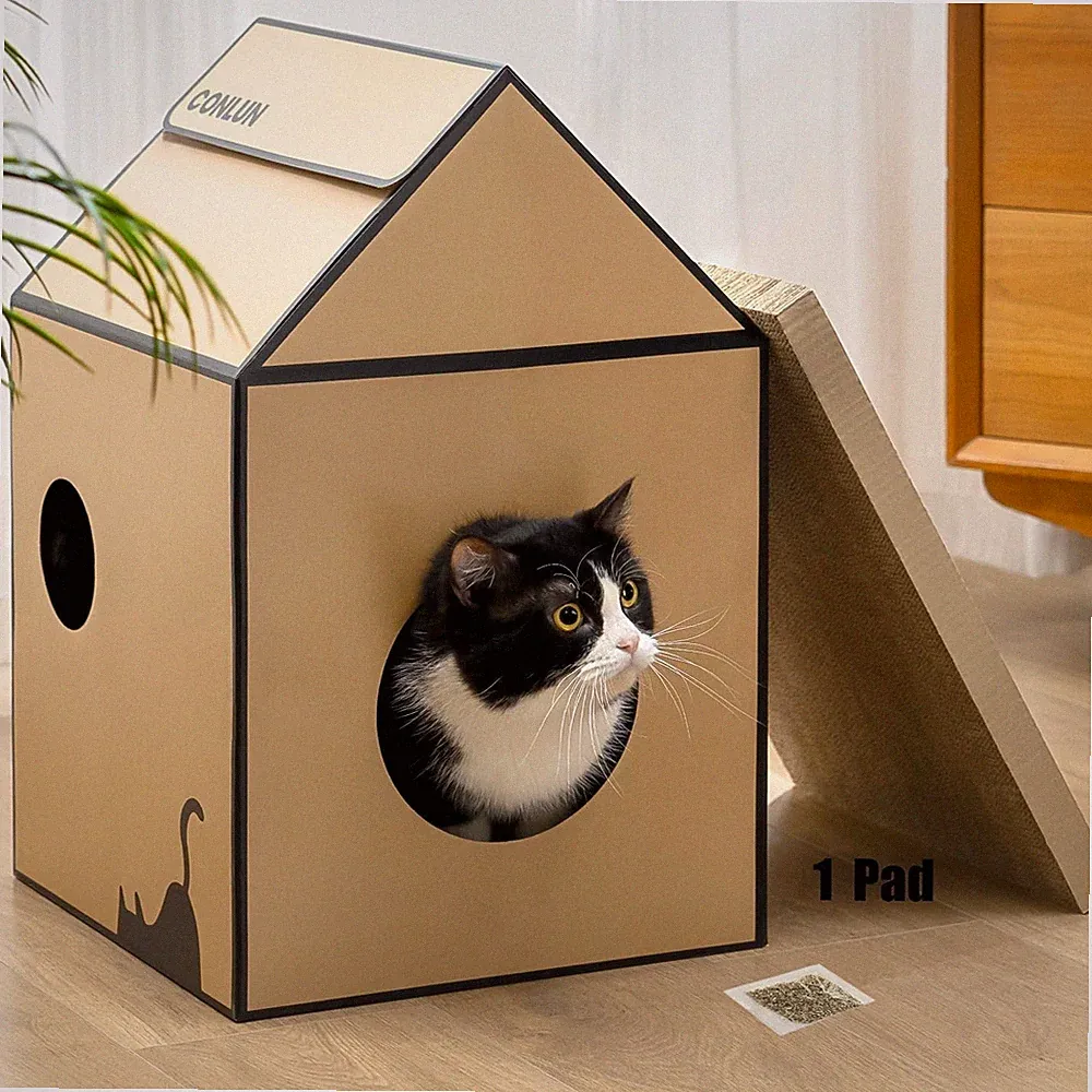 Mittelgroßes Katzenhaus - Leicht zu reinigen, für 6 kg Katzen