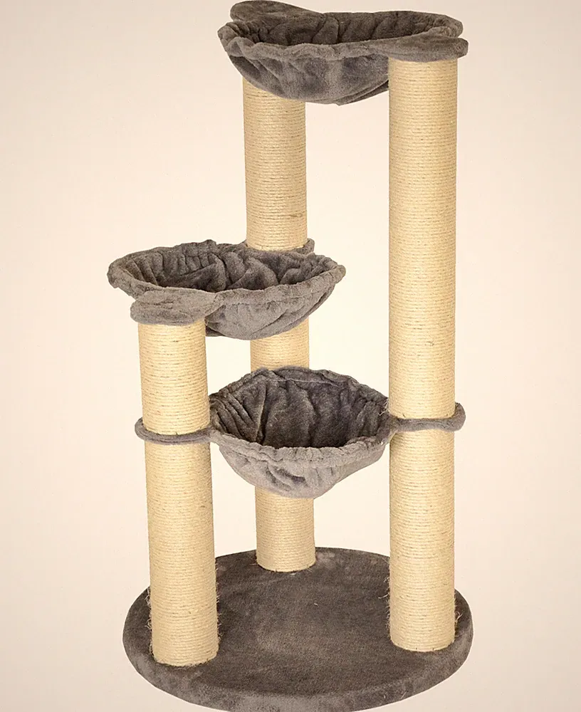 nanook Kratzbaum Katzenkratzbaum Holiday 3 Liegemulden 104x60cm standfest grau