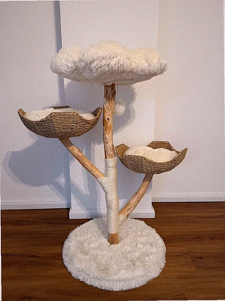 NEU Kratzbaum Naturholz 113 cm