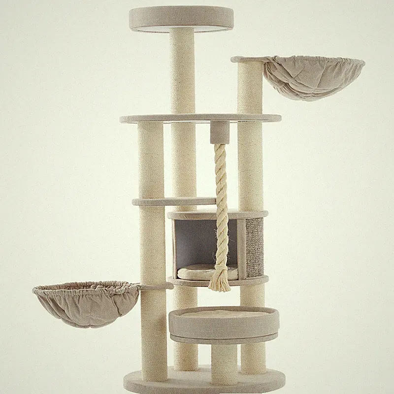 Nobby Kratzbaum Fida cream 165 cm für Katzen 70x70 cm Sisal Spielturm