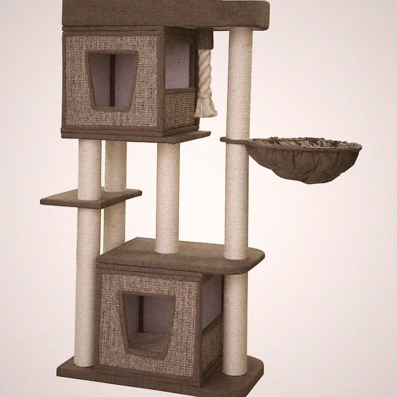 Nobby Kratzbaum Zati braun Leinenoptik 70x40cm für Katzen 141cm hoch