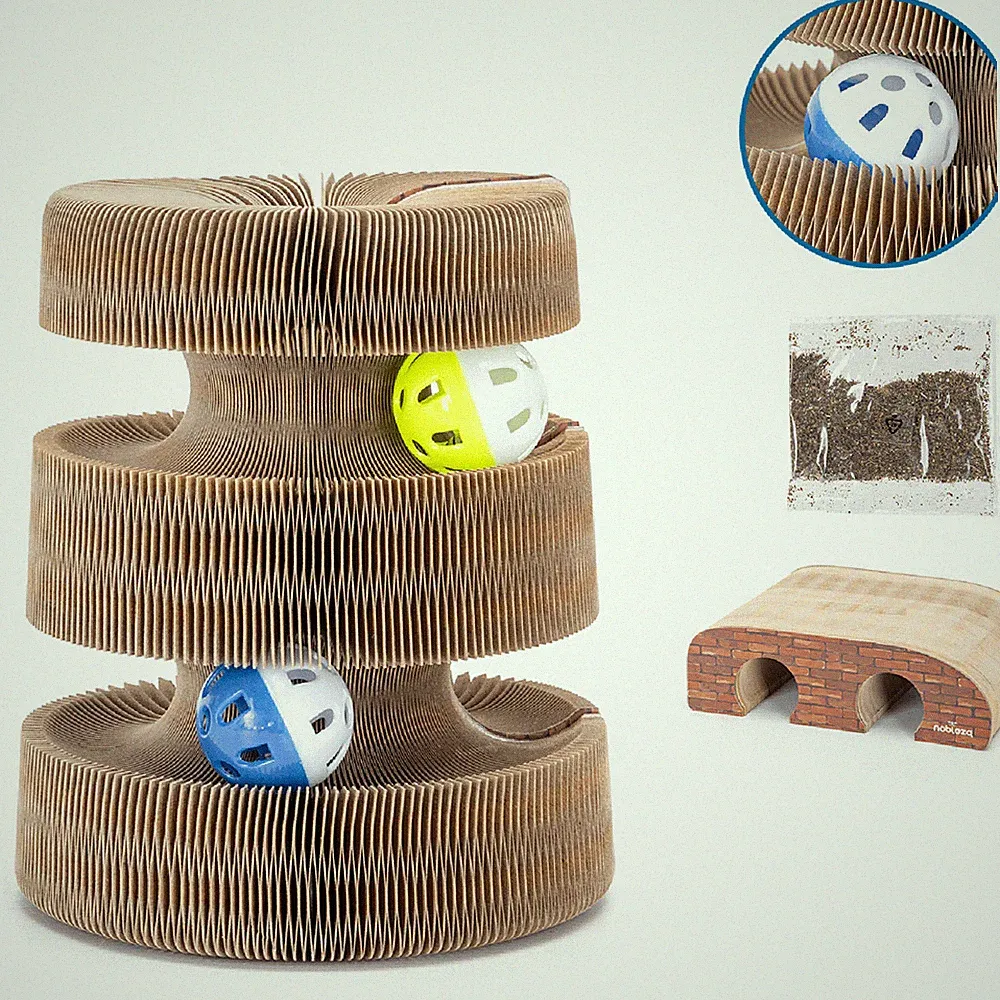 nobleza - Multifunktionales Kratzbrett aus Pappe Spiel & Kratzfläche für Katzen