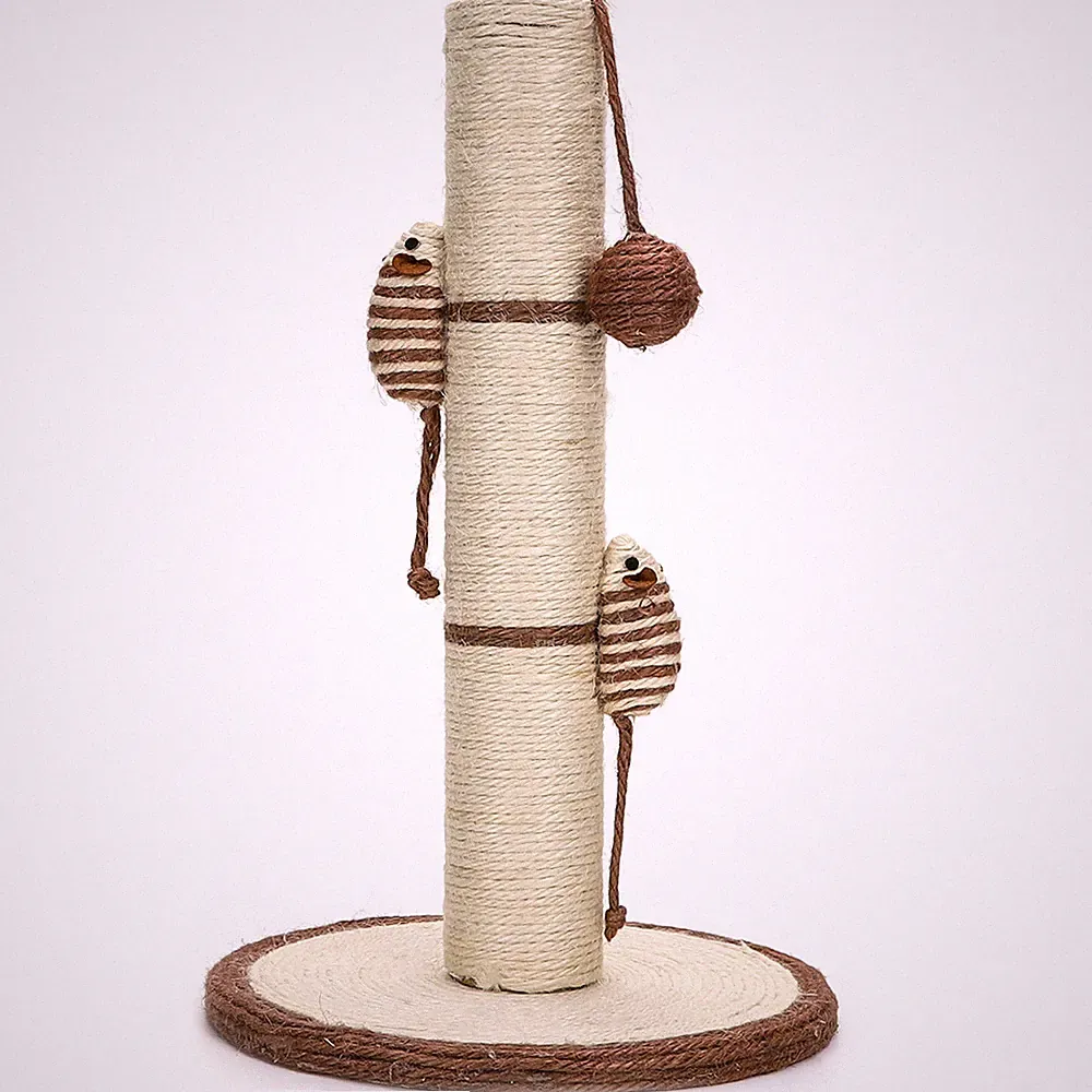 Nobleza Sisal Kratzbaum mit Mäusen – Katzenbaum zum Kratzen und Spielen