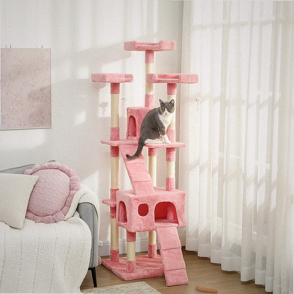 PawHut Katzenbaumkratzer Activity Center, Eigentumswohnung Kratzbaum Spielzeug Bett