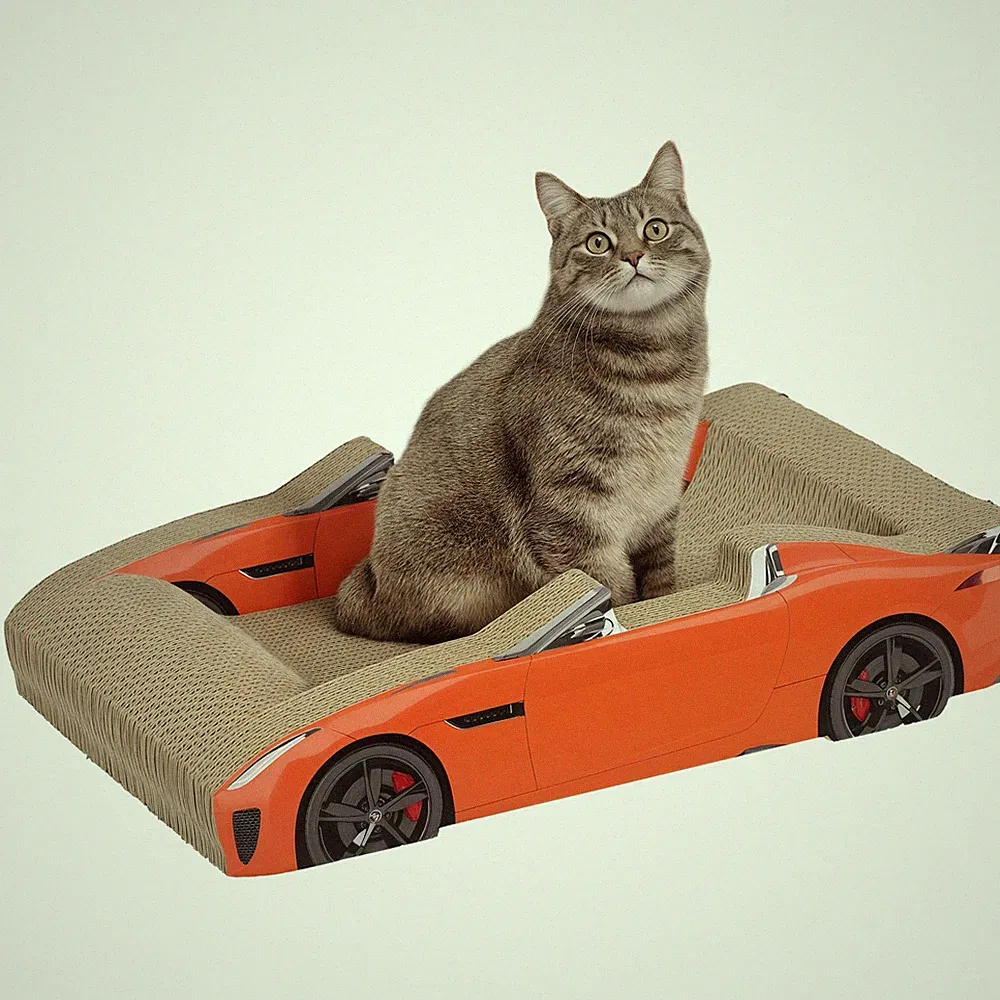 PawHut Katzenkratzer in Autoform 2 in 1 mit Katzenminze, rot
