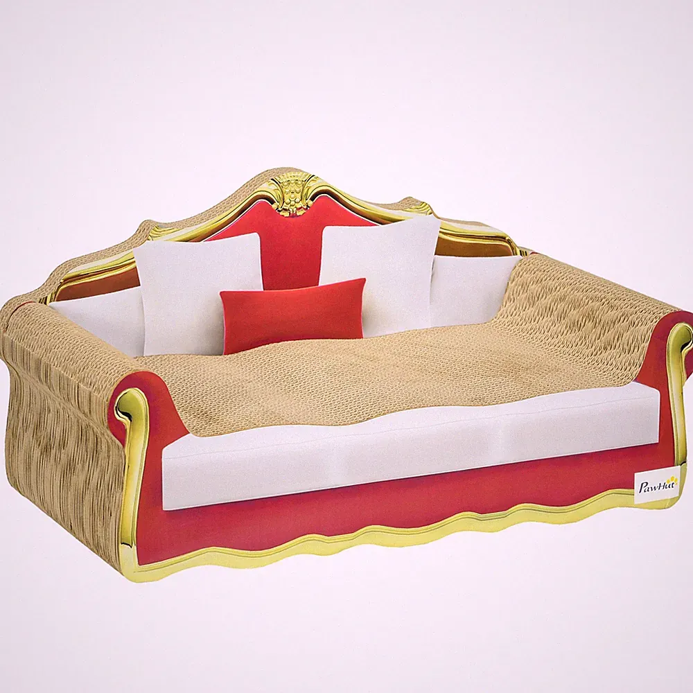PawHut Katzenkratzer Lounge Sofa Pappe mit Katzenminze, 58 x 29,5 x 29 cm