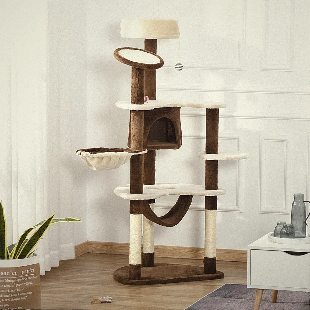 PawHut Kratzbaum Katzenbaum Katzenkratzbaum Kletterbaum Spielbaum Kratzbrett