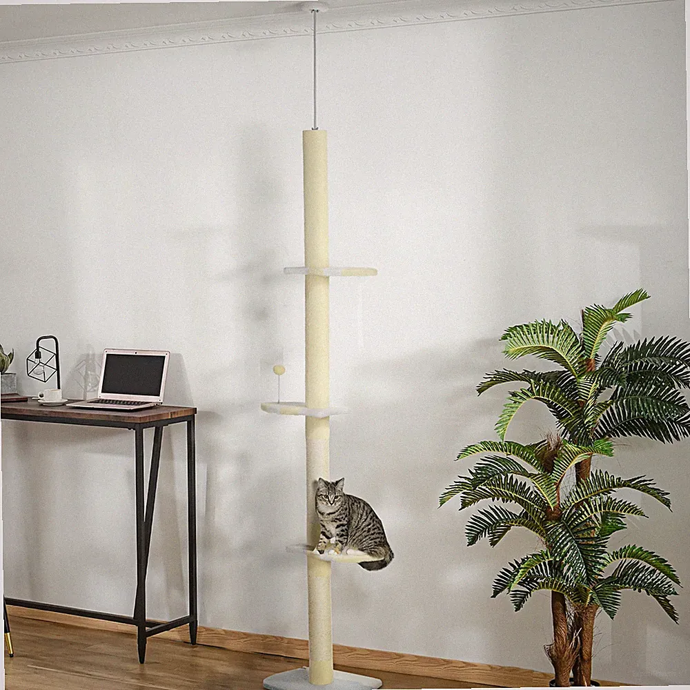 PawHut Kratzbaum, Katzenkratzbaum Deckenhoch, 220-260 cm, Höhenverstellbar