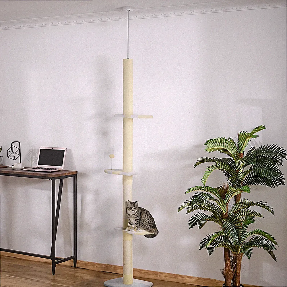 PawHut Kratzbaum, Katzenkratzbaum Deckenhoch, 220-260 cm, Höhenverstellbar