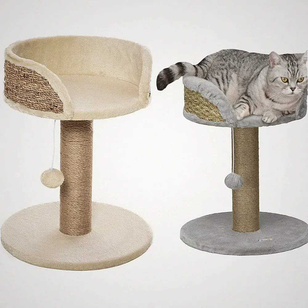 PawHut Kratzbaum klein, 49 cm Katzenbaum, Katzenkratzbaum mit Spielball