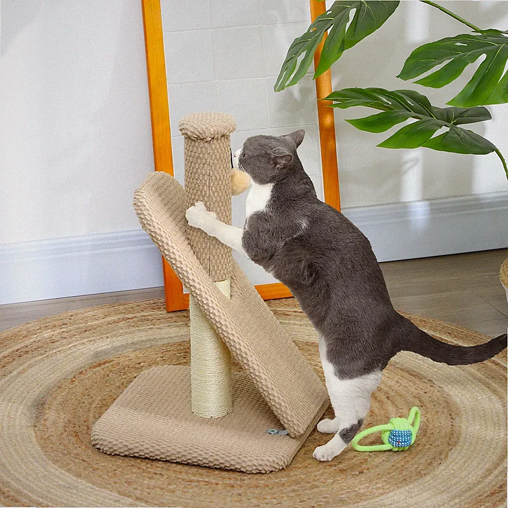 PawHut Kratzstamm 54cm Kratzsäule Sisal-Katzenkratzbaum mit Spielball Kratzbaum