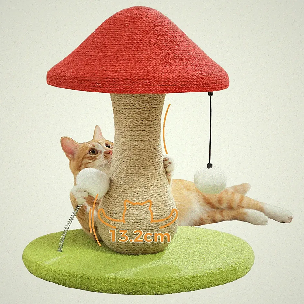 PAWZ Road Cute Katzenkratzbaum, Pilz Katzenkratzer mit 100% Sisal