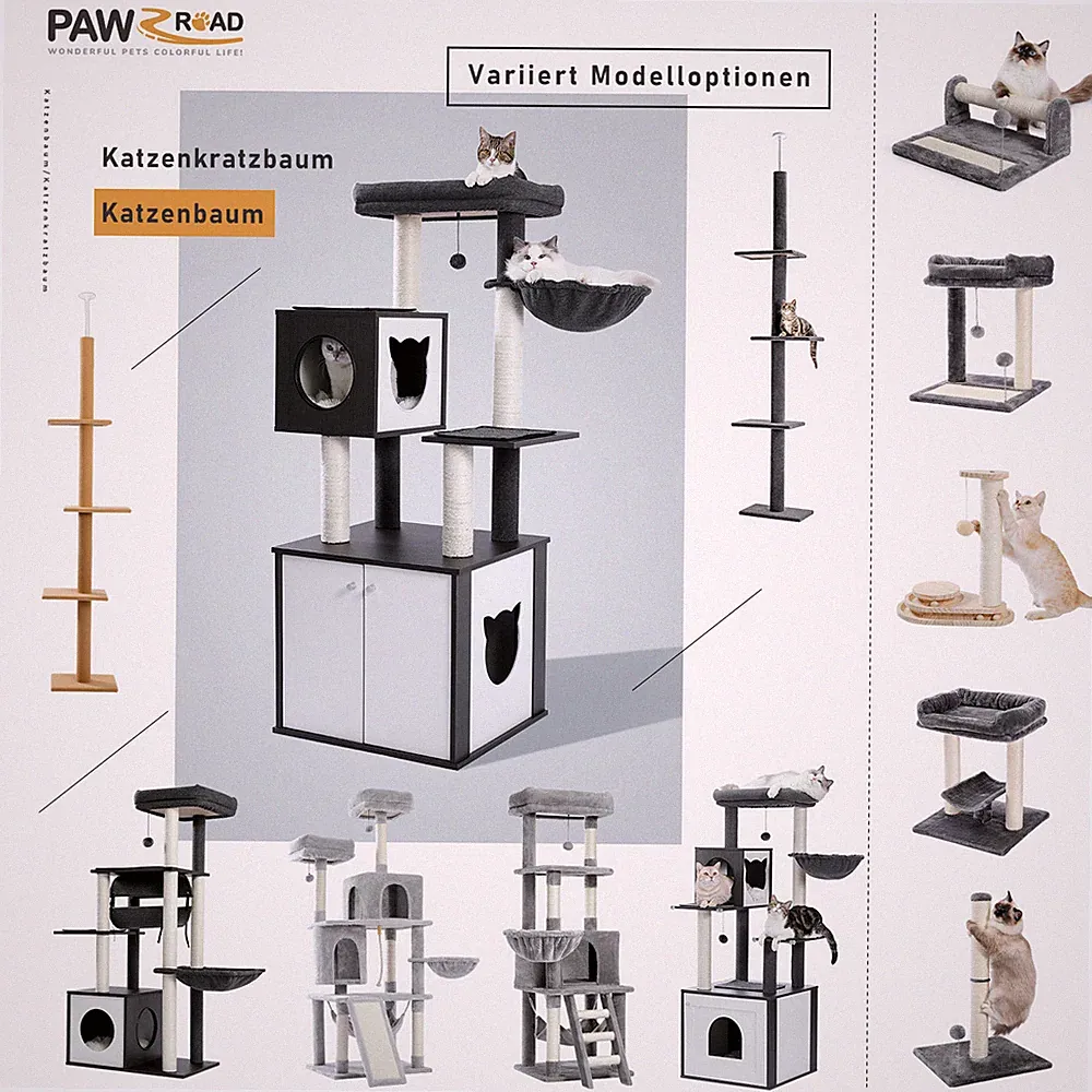 PAWZ Road Katzenbaum Klein Große Katzen Katzenkratzbaum Kratzbaum Deckenhoch XXL