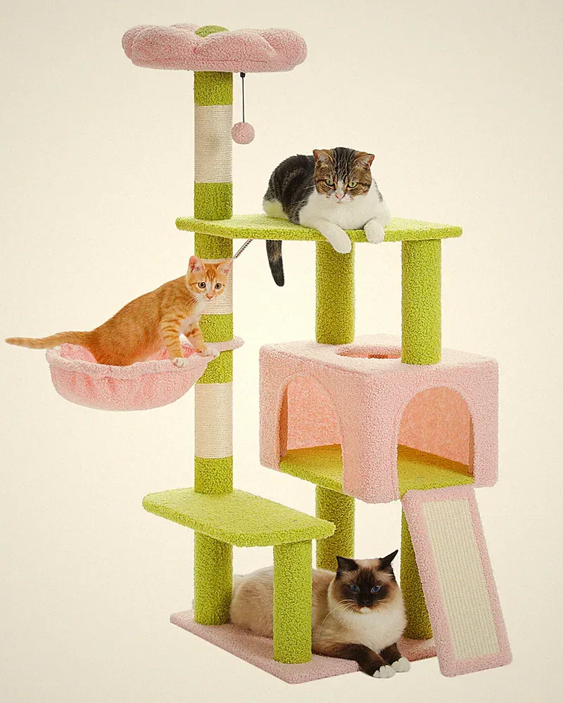 PAWZ Road Kratzbaum Blumen Katzenkratzbaum Sisal Katzenbaum Spielbaum für Katzen